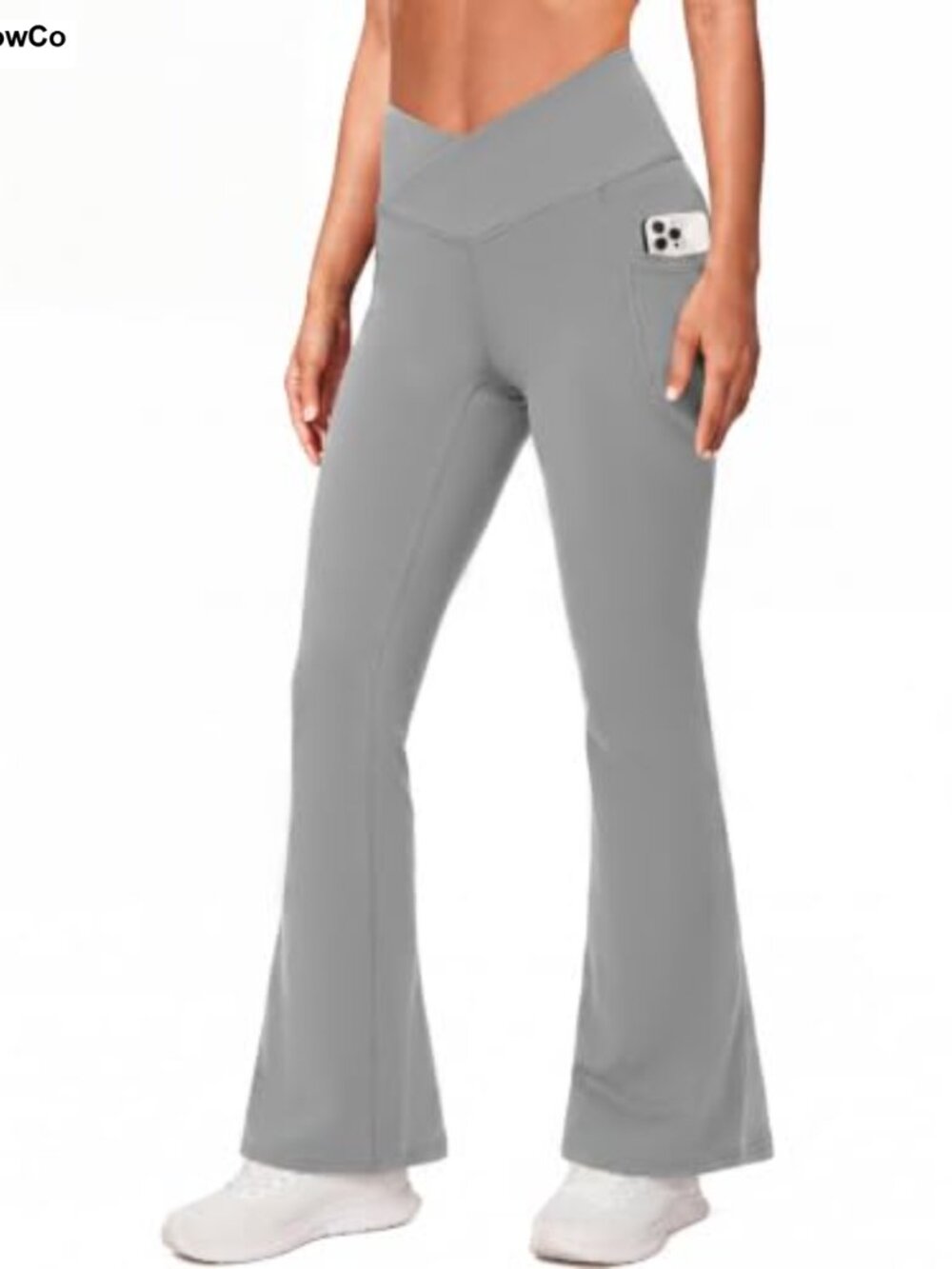 Women's Flare Leggings High Waisted Yoga Pants with Zipper Pocket